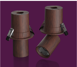 胡桃木伸缩嵌入式射灯 客厅吊顶 75-85mm 可调角度